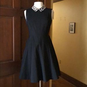Kate Spade Black w/cheetah collar fit & flare
